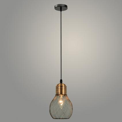 Подвес G1998/1HQ BK+COOPER черный/медь 1х60W E27 d120 h1000